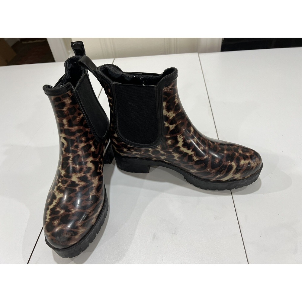 Jeffrey Campbell Cloudy Womens Animal Print  Rain Boots Size US 7
